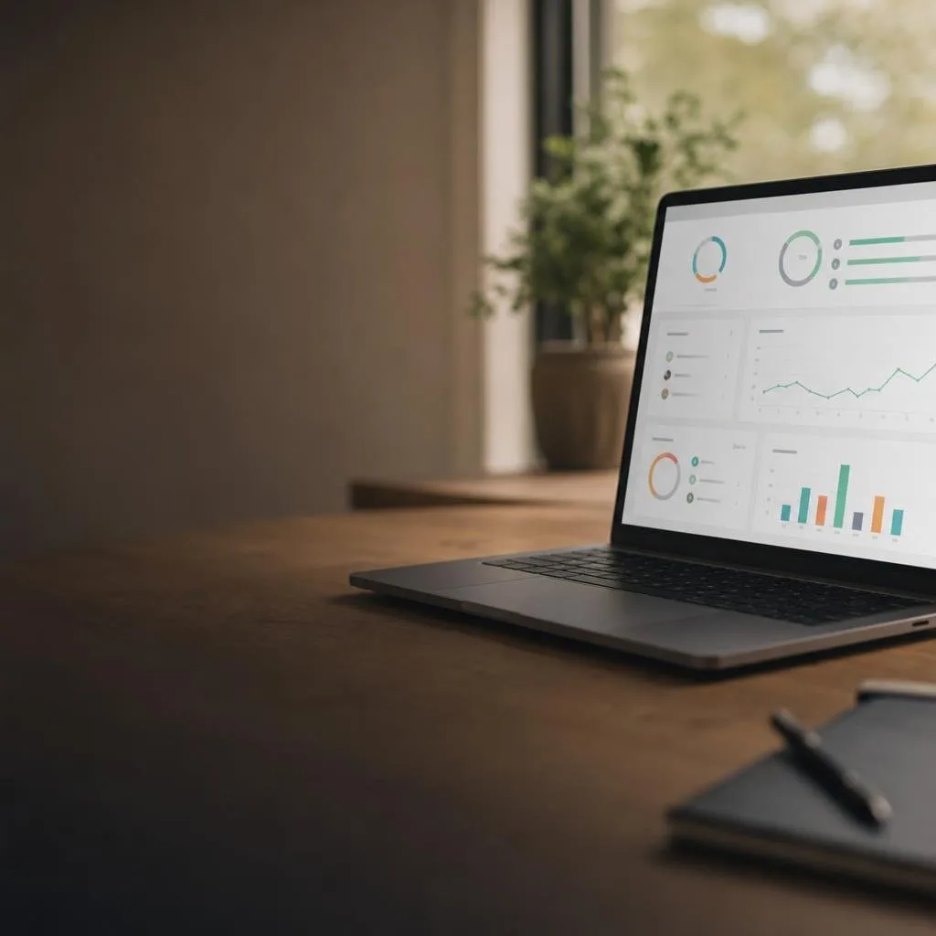 Course progress dashboard on a laptop